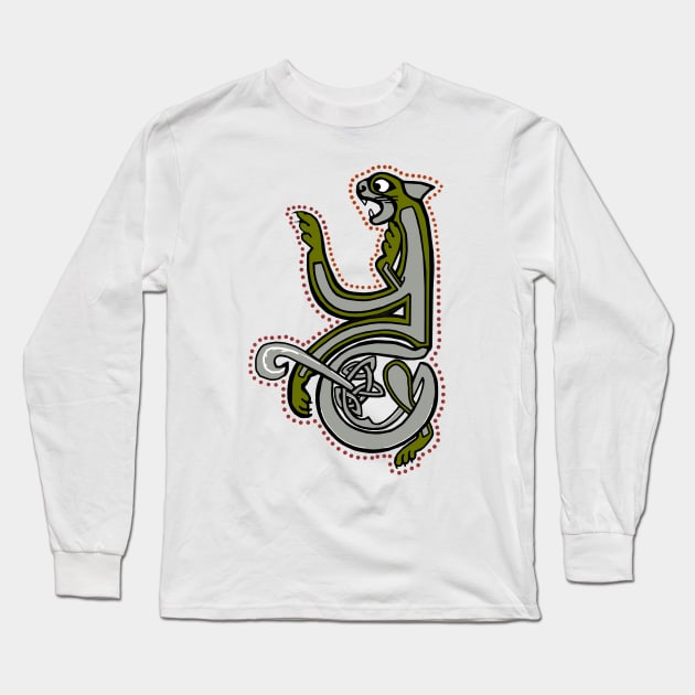 Celtic Cat Letter Y Long Sleeve T-Shirt by Donnahuntriss